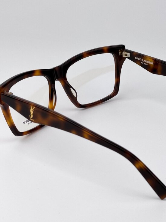 Saint Laurent Women’s Eyeglasses Havana Rectangular SLM104OPT 003 NEW AUTHENTIC